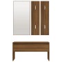 Brown oak plywood hallway furniture set by , Benches for halls and storage - Ref: Foro24-820480, Price: 76,74 €, Discount: %