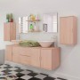 Bathroom furniture set with sink and faucet 11 pieces beige by vidaXL, Bathroom furniture - Ref: Foro24-273688, Price: 494,71...