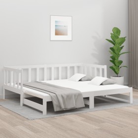 Removable sofa bed solid white pine wood 2x(90x190) cm by , Beds and slatted bases - Ref: Foro24-814665, Price: 175,78 €, Dis...