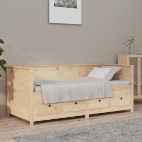 Solid pine wood sofa bed 90x190 cm by , Beds and slatted bases - Ref: Foro24-820911, Price: 306,44 €, Discount: %