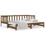 Sofá cama extraíble madera maciza pino marrón miel 2x(90x190)cm de , Camas y somieres - Ref: Foro24-814667, Precio: 195,21 €,...