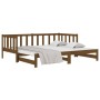 Sofá cama extraíble madera maciza pino marrón miel 2x(90x190)cm de , Camas y somieres - Ref: Foro24-814667, Precio: 195,21 €,...