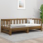 Sofá cama extraíble madera maciza pino marrón miel 2x(90x190)cm de , Camas y somieres - Ref: Foro24-814667, Precio: 195,21 €,...