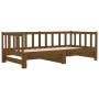 Sofá cama extraíble madera maciza pino marrón miel 2x(90x190)cm de , Camas y somieres - Ref: Foro24-814667, Precio: 195,21 €,...