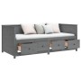 Solid gray pine wood sofa bed 90x190 cm by , Beds and slatted bases - Ref: Foro24-820913, Price: 346,74 €, Discount: %