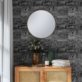 Black stone look 3D wall wallpaper by , Painted paper - Ref: Foro24-353394, Price: 12,99 €, Discount: %