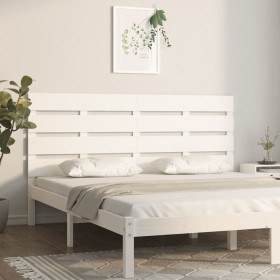 Solid white pine wood bed headboard 200x3x80 cm by , Headboards and footboards - Ref: Foro24-821363, Price: 73,99 €, Discount: %