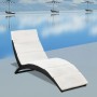 Folding sun lounger with black synthetic rattan cushion by vidaXL, Loungers - Ref: Foro24-41809, Price: 108,83 €, Discount: %