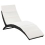 Folding sun lounger with black synthetic rattan cushion by vidaXL, Loungers - Ref: Foro24-41809, Price: 108,83 €, Discount: %