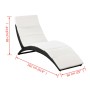 Folding sun lounger with black synthetic rattan cushion by vidaXL, Loungers - Ref: Foro24-41809, Price: 108,83 €, Discount: %