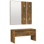 Smoked oak plywood hall furniture set by , Benches for halls and storage - Ref: Foro24-820478, Price: 77,10 €, Discount: %