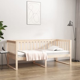 Solid pine wood sofa bed 90x190 cm by , Beds and slatted bases - Ref: Foro24-820881, Price: 92,99 €, Discount: %