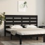 Solid black pine wood bed headboard 135x3x80 cm by , Headboards and footboards - Ref: Foro24-821376, Price: 59,10 €, Discount: %