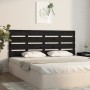 Solid black pine wood bed headboard 135x3x80 cm by , Headboards and footboards - Ref: Foro24-821376, Price: 59,10 €, Discount: %