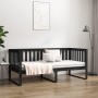 Solid black pine wood sofa bed 90x190 cm by , Beds and slatted bases - Ref: Foro24-820885, Price: 106,21 €, Discount: %