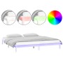 Bed frame with LED solid wood white 140x190 cm by , Beds and slatted bases - Ref: Foro24-820652, Price: 141,32 €, Discount: %