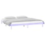 Bed frame with LED solid wood white 140x190 cm by , Beds and slatted bases - Ref: Foro24-820652, Price: 141,32 €, Discount: %