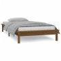 Bed frame with LED solid wood honey brown 90x200 cm by , Beds and slatted bases - Ref: Foro24-820594, Price: 126,61 €, Discou...