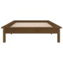 Bed frame with LED solid wood honey brown 90x200 cm by , Beds and slatted bases - Ref: Foro24-820594, Price: 126,61 €, Discou...