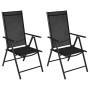 Folding garden chairs 2 pcs aluminum and black textilene by vidaXL, Garden chairs - Ref: Foro24-41730, Price: 109,51 €, Disco...