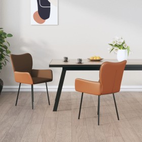 Dining chairs 2 units synthetic leather and brown fabric by , dining chairs - Ref: Foro24-344776, Price: 68,82 €, Discount: %