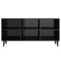 TV cabinet with glossy black metal legs 103.5x30x50 cm by , TV Furniture - Ref: Foro24-805957, Price: 51,90 €, Discount: %