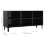 TV cabinet with glossy black metal legs 103.5x30x50 cm by , TV Furniture - Ref: Foro24-805957, Price: 51,90 €, Discount: %