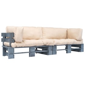 2-piece garden pallet sofas with sand pine wood cushions by , Outdoor sofas - Ref: Foro24-275299, Price: 242,99 €, Discount: %