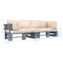 2-piece garden pallet sofas with sand pine wood cushions by , Outdoor sofas - Ref: Foro24-275299, Price: 242,99 €, Discount: %