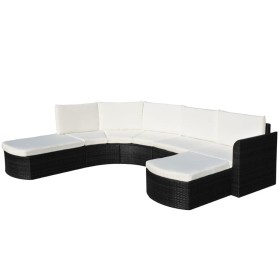 Set de muebles de jardín 4 pzas y cojines ratán sintético negro de , Conjuntos de jardín - Ref: Foro24-43299, Precio: 975,99 ...