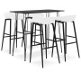 High table and bar stools 5 pieces black and white by , Furniture sets for kitchens and dining rooms - Ref: Foro24-3057382, P...