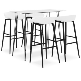 Hoher Tisch und Barhocker 5 Stück weiß von , Möbelsets für Küchen und Esszimmer - Ref: Foro24-3057410, Preis: 355,99 €, Rabat...