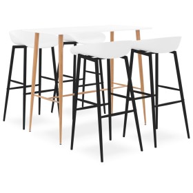 Hoher Tisch und Barhocker 5 Stück weiß von , Möbelsets für Küchen und Esszimmer - Ref: Foro24-3057438, Preis: 342,99 €, Rabat...