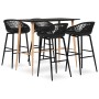 Hoher Tisch und Barhocker 5 Stück schwarz von , Möbelsets für Küchen und Esszimmer - Ref: Foro24-3057459, Preis: 356,97 €, Ra...