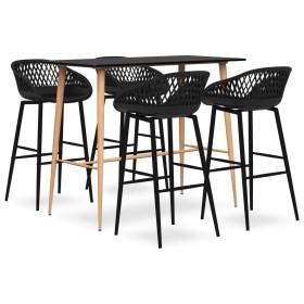 High table and bar stools 5 pieces black by , Furniture sets for kitchens and dining rooms - Ref: Foro24-3057459, Price: 396,...