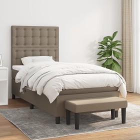 Cama box spring con colchón tela gris taupe 80x200 cm de , Camas y somieres - Ref: Foro24-3136873, Precio: 389,60 €, Descuent...