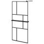 Shower screen with ESG glass and black aluminum shelf 90x195 cm by , Shower walls and screens - Ref: Foro24-3185460, Price: 2...