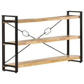 3-tier solid mango wood shelf 140x30x80 cm by , Bookcases and shelves - Ref: Foro24-320620, Price: 223,89 €, Discount: %