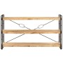 3-tier solid mango wood shelf 140x30x80 cm by , Bookcases and shelves - Ref: Foro24-320620, Price: 223,72 €, Discount: %