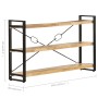 3-tier solid mango wood shelf 140x30x80 cm by , Bookcases and shelves - Ref: Foro24-320620, Price: 223,72 €, Discount: %