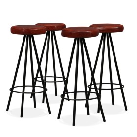 Kitchen bar stools 4 units genuine leather by , Kitchen stools - Ref: Foro24-245444, Price: 238,75 €, Discount: %