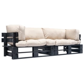 2-piece garden pallet sofas with sand pine wood cushions by , Outdoor sofas - Ref: Foro24-277417, Price: 259,99 €, Discount: %