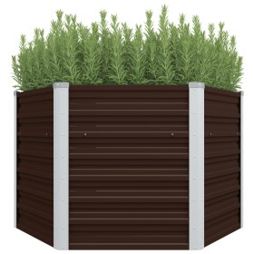 Brown galvanized steel flower bed 129x129x77 cm by , Pots and planters - Ref: Foro24-45721, Price: 66,15 €, Discount: %