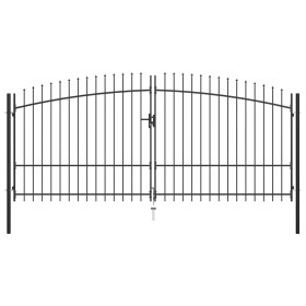 Double gate for fence with spearheads 400x225 cm by , garden gates - Ref: Foro24-145741, Price: 287,59 €, Discount: %