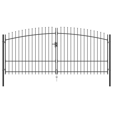 Double gate for fence with spearheads 400x225 cm by , garden gates - Ref: Foro24-145741, Price: 287,59 €, Discount: %