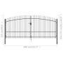 Double gate for fence with spearheads 400x225 cm by , garden gates - Ref: Foro24-145741, Price: 287,59 €, Discount: %