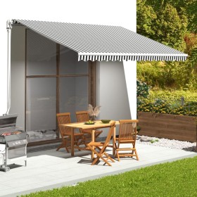 Replacement fabric for anthracite gray and white awning 4.5x3 m by , Awnings - Ref: Foro24-311989, Price: 61,99 €, Discount: %