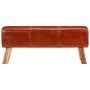 Bok colt bench in mango wood and brown leather 110 cm by , Dining and kitchen benches - Ref: Foro24-351102, Price: 222,36 €, ...