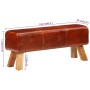 Bok colt bench in mango wood and brown leather 110 cm by , Dining and kitchen benches - Ref: Foro24-351102, Price: 222,36 €, ...