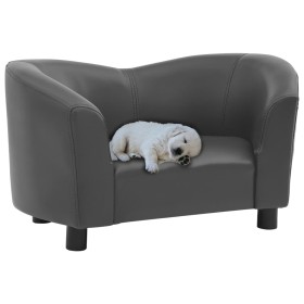 Sofá para perros cuero sintético gris 67x41x39 cm de , Camas para perros - Ref: Foro24-170948, Precio: 87,99 €, Descuento: %